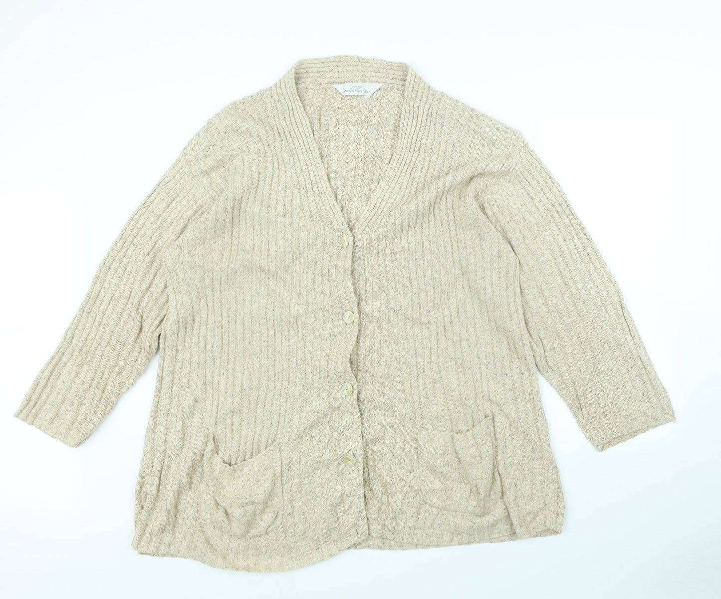 Womens UK Size 16 M&s Beige Jacket