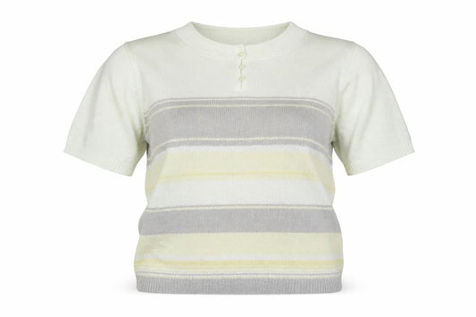Bonmarché Womens White Striped  Basic Tank Size M
