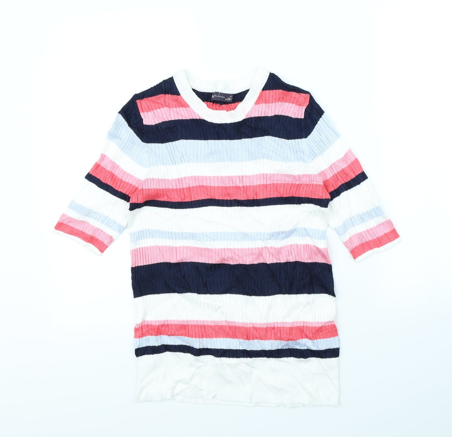 M&S Womens Multicoloured Striped  Pullover Jumper Size 12