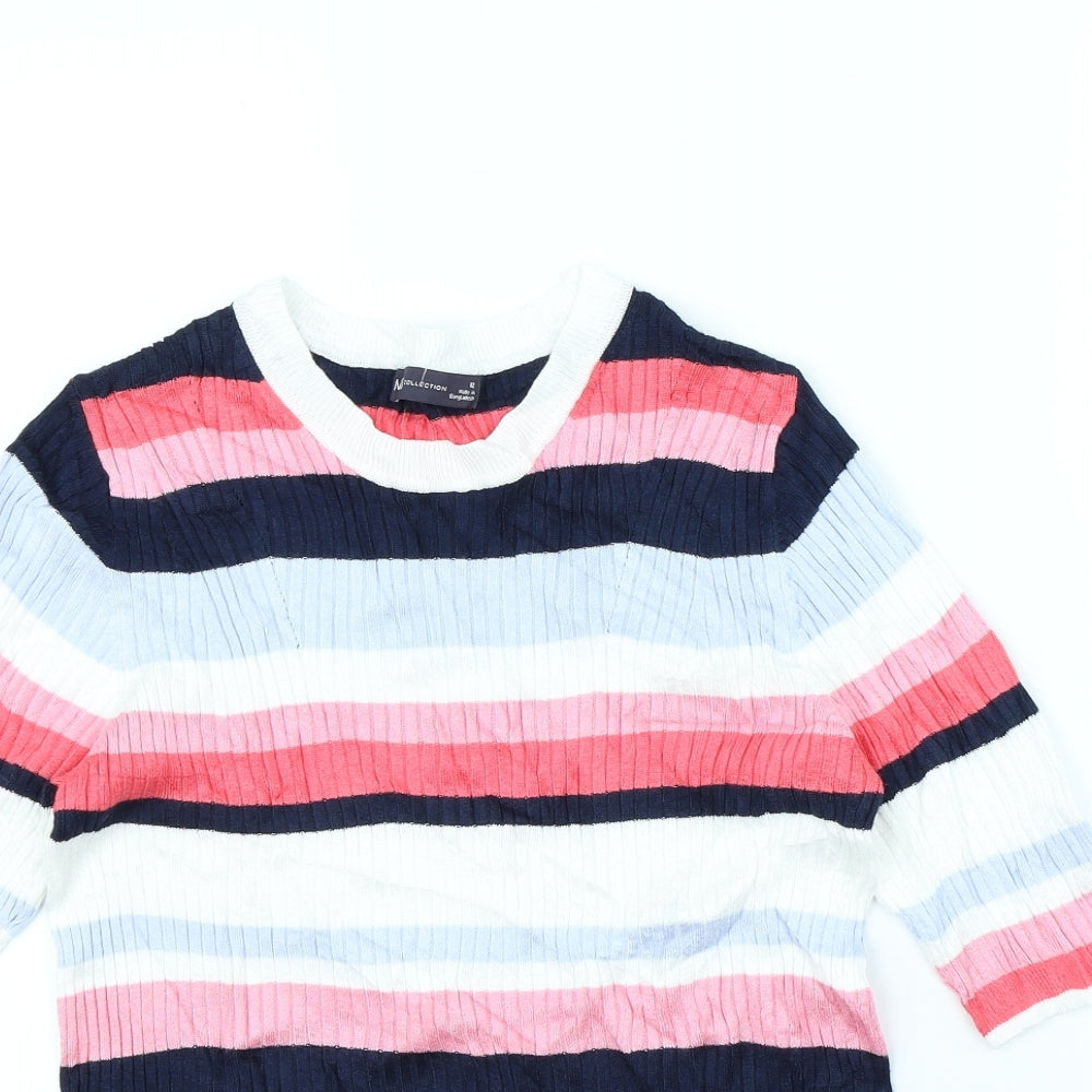 M&S Womens Multicoloured Striped  Pullover Jumper Size 12