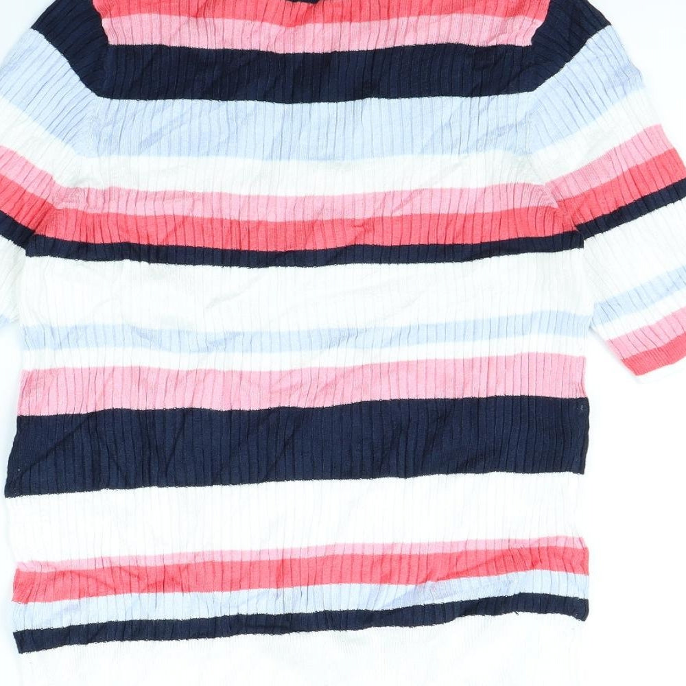 M&S Womens Multicoloured Striped  Pullover Jumper Size 12