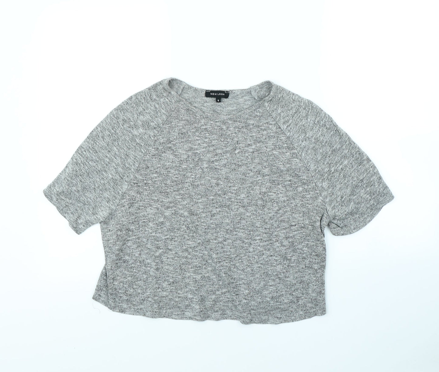 Womens UK Size 8 New Look Grey Basic T-Shirt