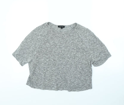Womens UK Size 8 New Look Grey Basic T-Shirt