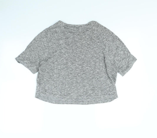 Womens UK Size 8 New Look Grey Basic T-Shirt