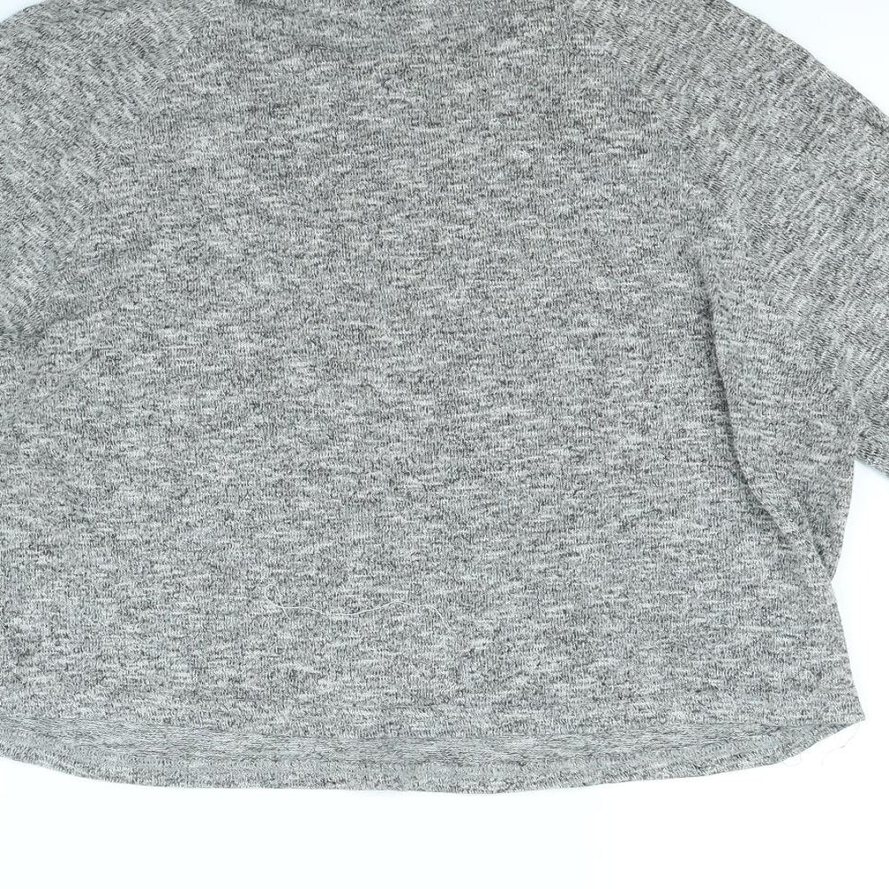 Womens UK Size 8 New Look Grey Basic T-Shirt