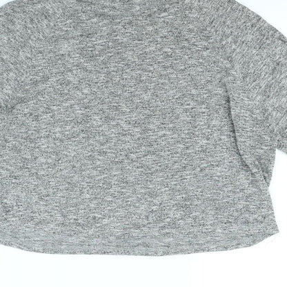Womens UK Size 8 New Look Grey Basic T-Shirt