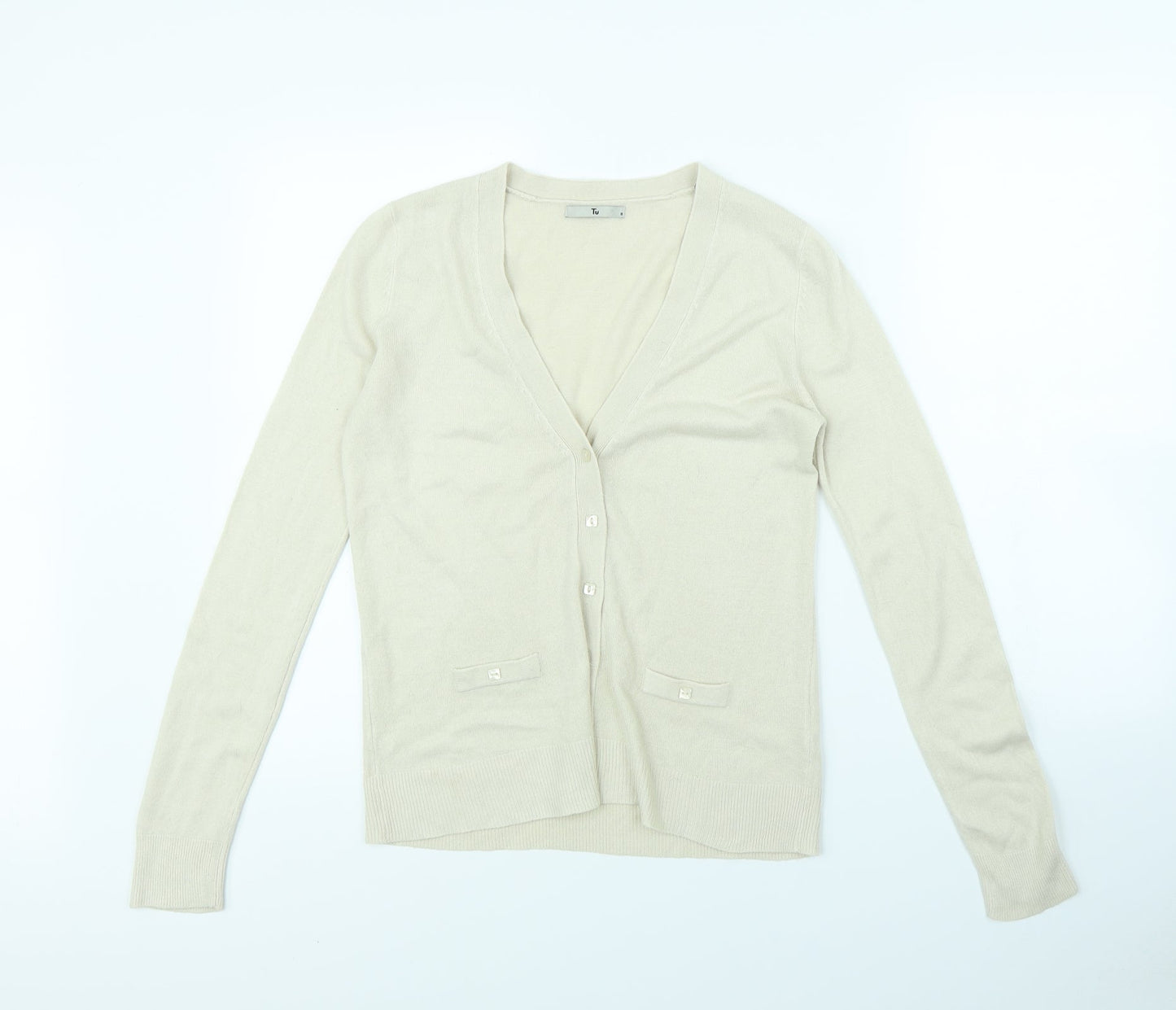 TU Womens Beige  Rayon Jacket  Size 8