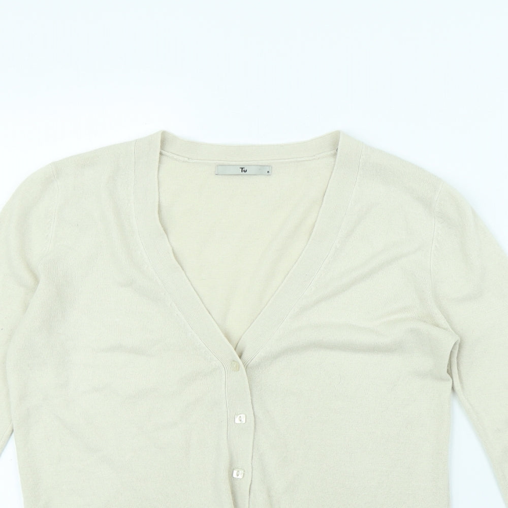 TU Womens Beige  Rayon Jacket  Size 8