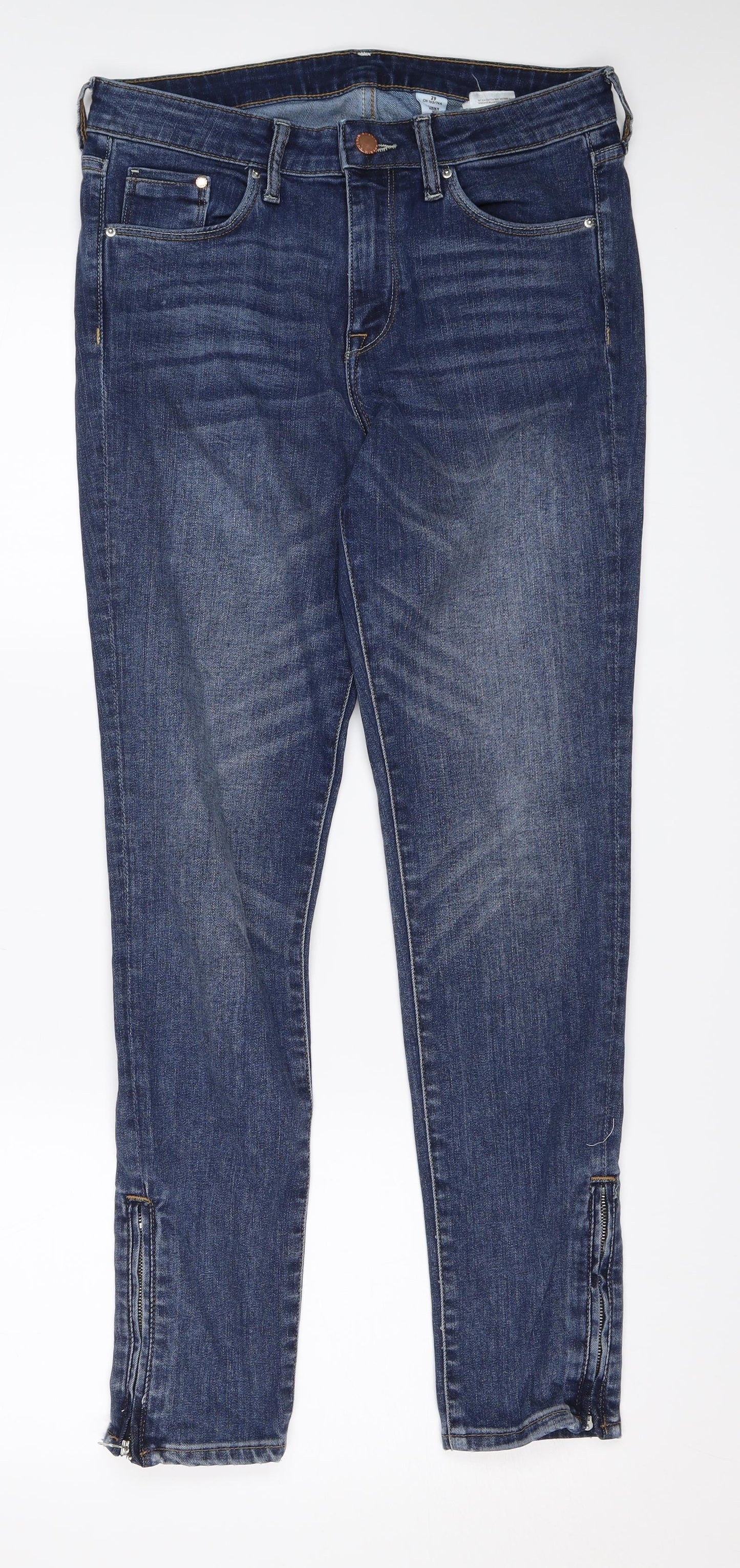 Womens UK Size 8 H&M Regular Fit Skinny Blue Jeans