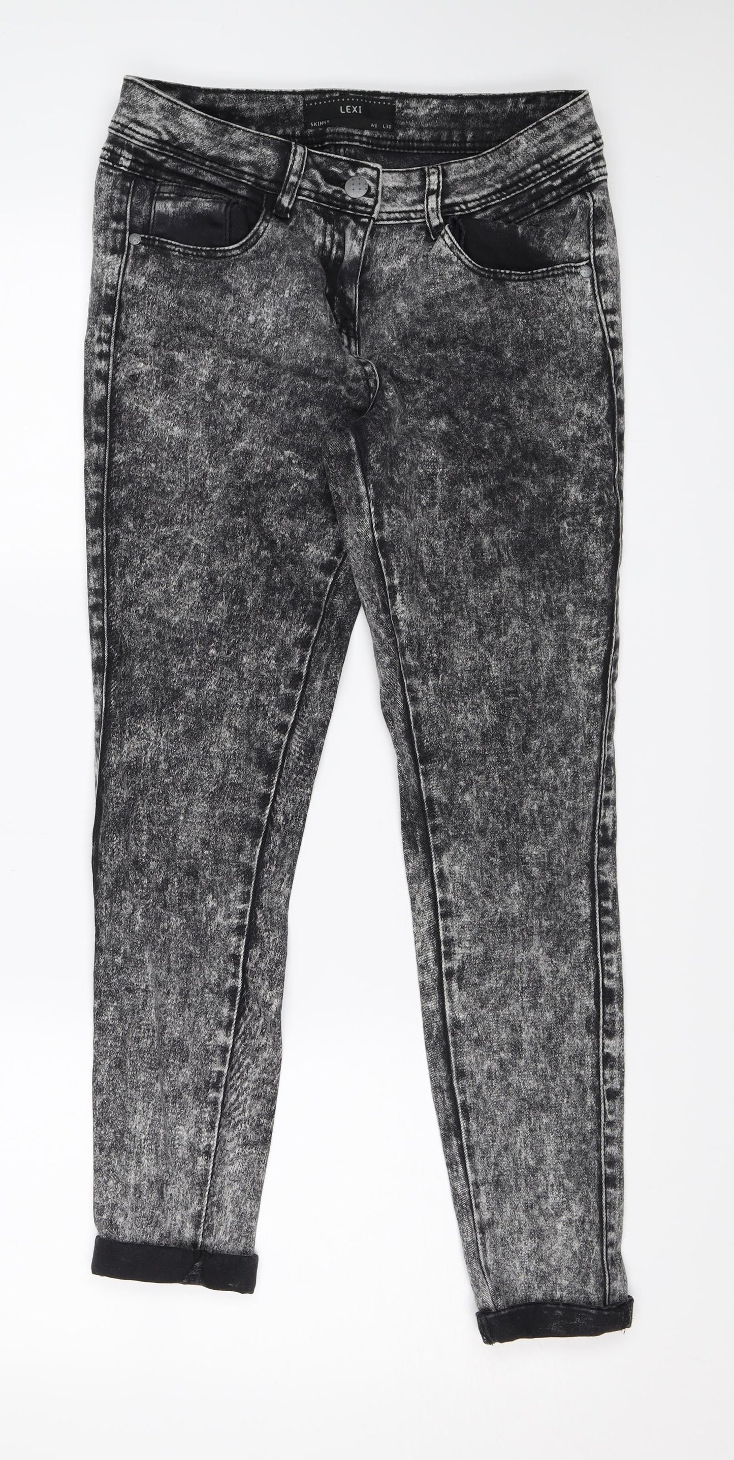 Lexi Womens Black  Denim Skinny Jeans Size 8 L25 in
