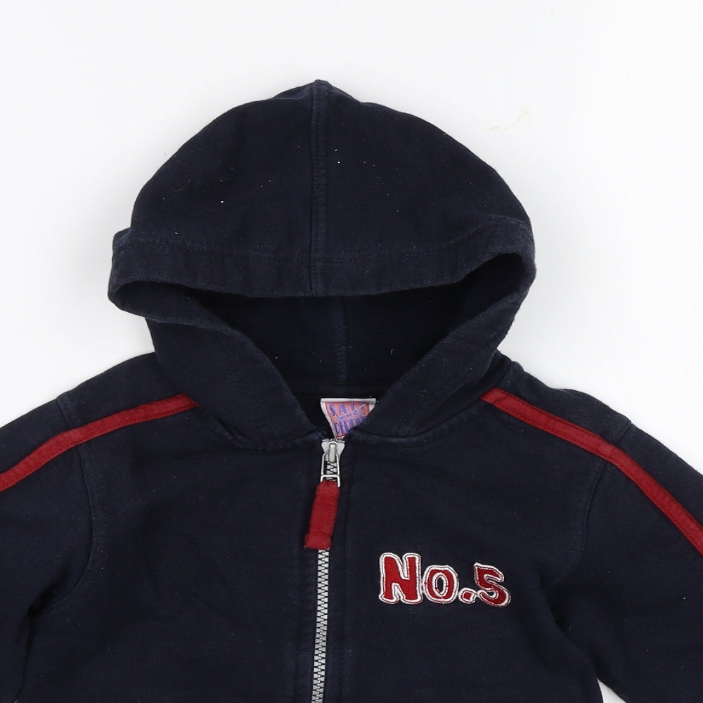 Salt Pepper Boys Blue   Full Zip Hoodie Size 3-4 Years  - No. 5