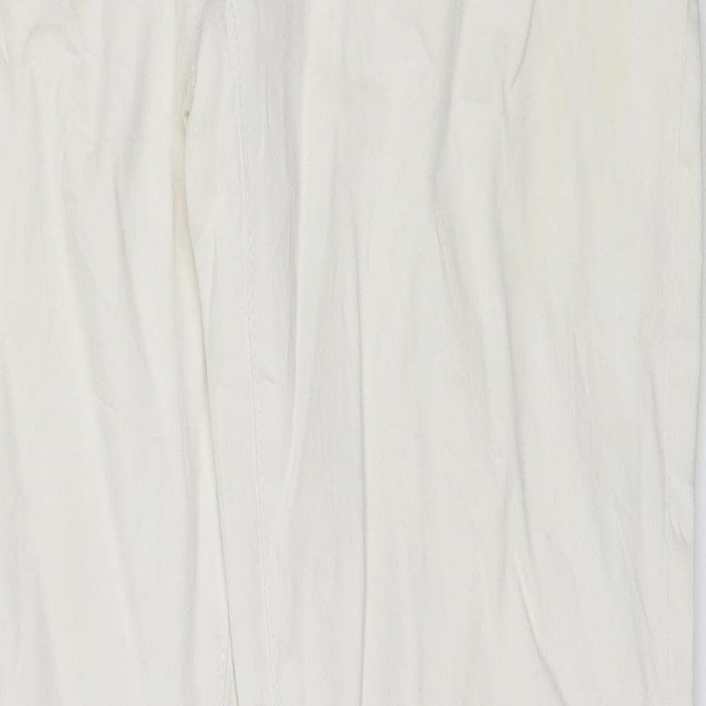 Womens UK Size 10 Preworn Regular Fit Skinny White Jeans