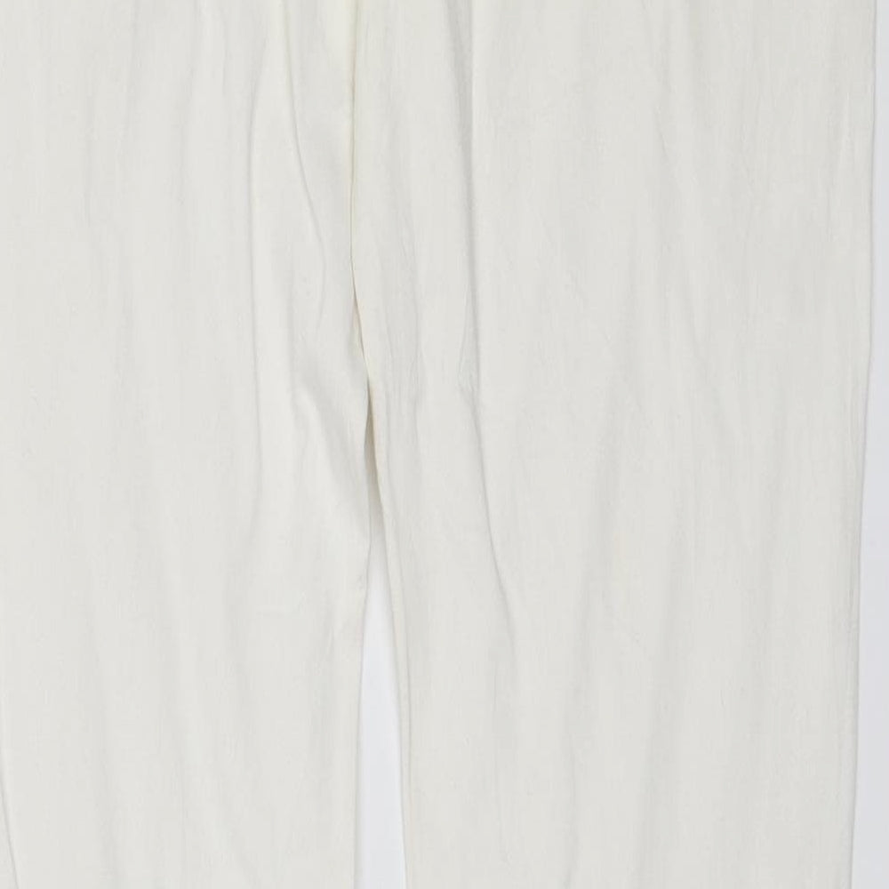 Womens UK Size 10 Preworn Regular Fit Skinny White Jeans