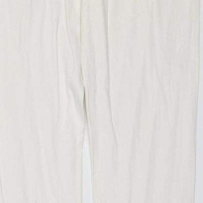 Womens UK Size 10 Preworn Regular Fit Skinny White Jeans