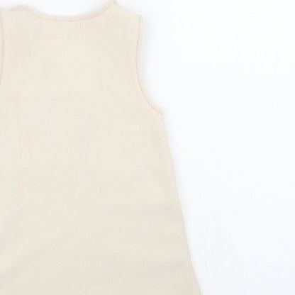 Pick Ouic Girls Ivory   Pinafore/Dungaree Dress  Size 18 Months