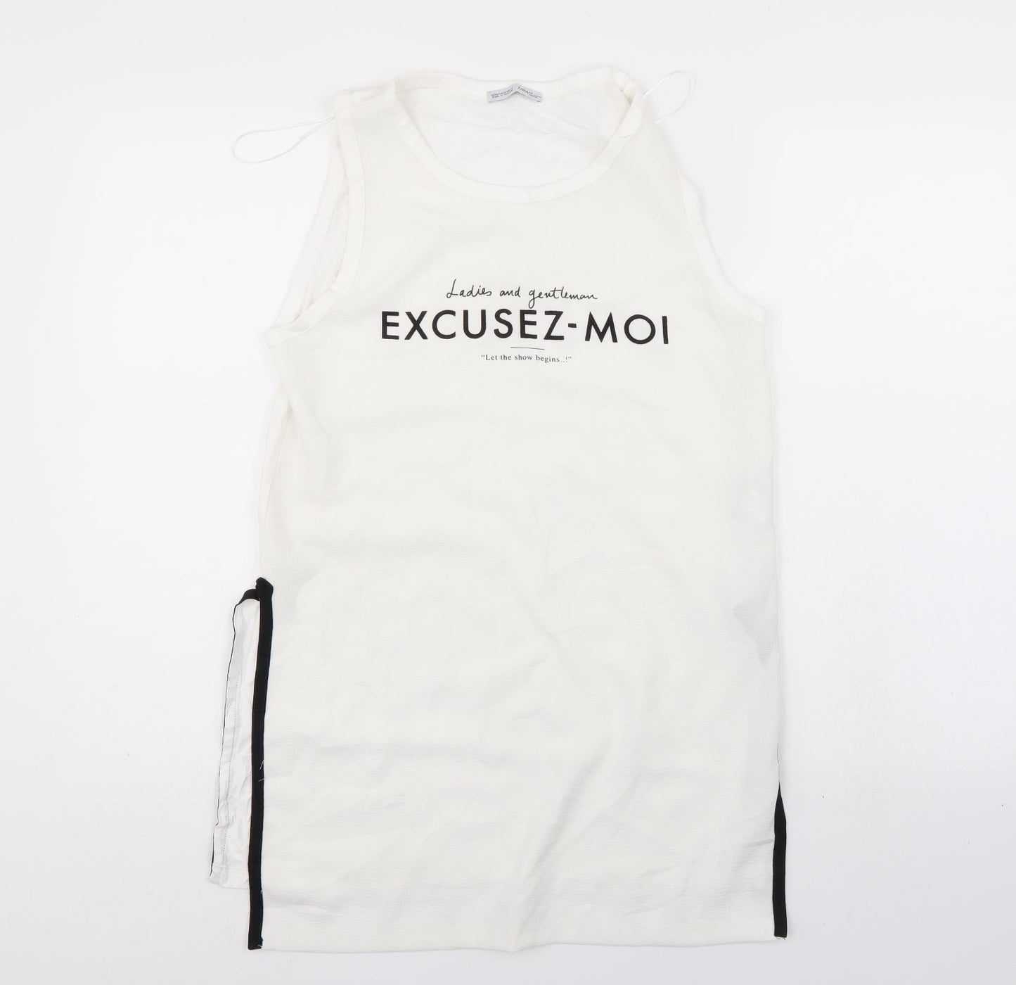 Womens UK Size M Zara White Basic Tank