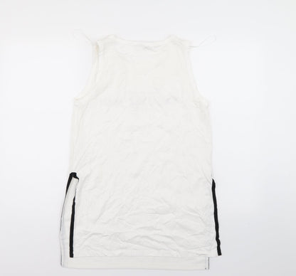Womens UK Size M Zara White Basic Tank