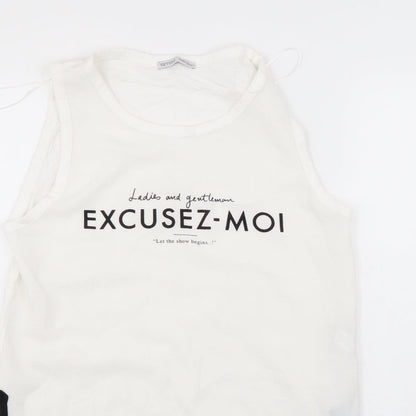 Womens UK Size M Zara White Basic Tank