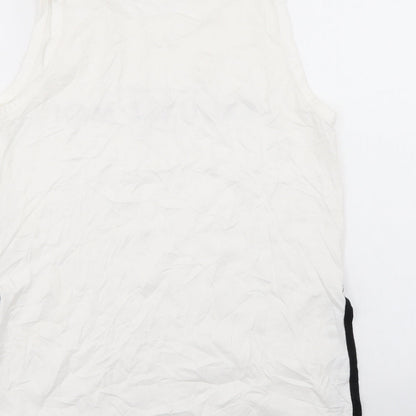 Womens UK Size M Zara White Basic Tank
