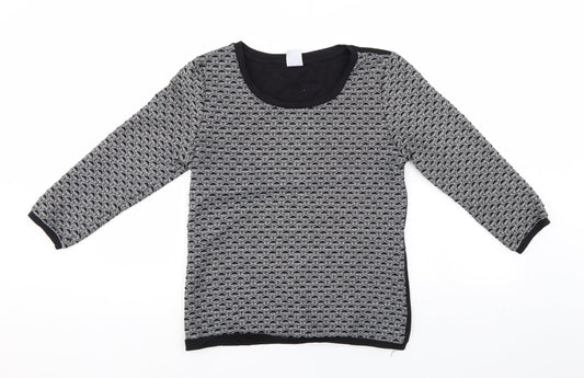 VERO MODA Womens Beige Geometric  Pullover Jumper Size M
