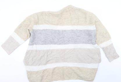 George Womens Multicoloured Striped  Cardigan Jumper Size M