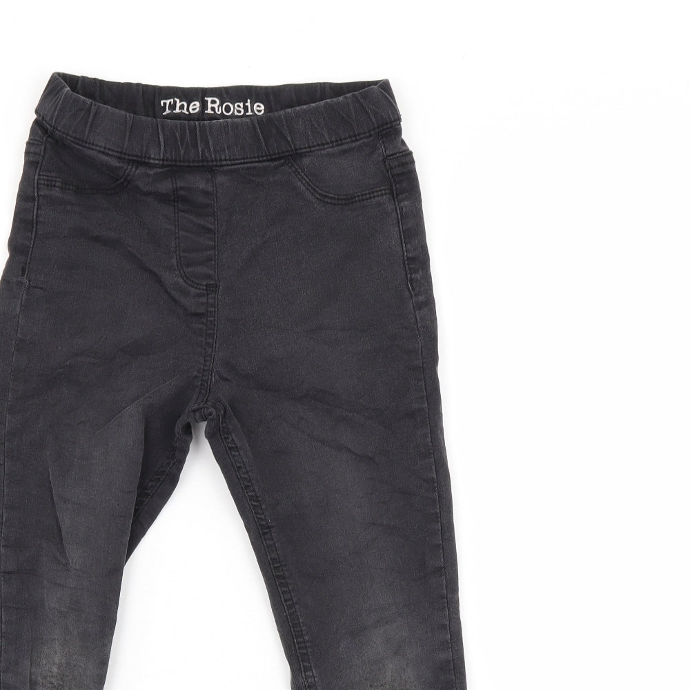 The Rosie Girls Black  Damask Tapered Jeans Size 8 Years