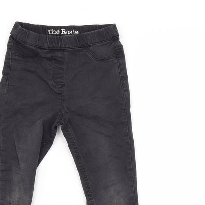The Rosie Girls Black  Damask Tapered Jeans Size 8 Years