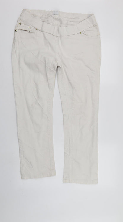 Moda Womens White  Denim Skinny Jeans Size 14 L27 in