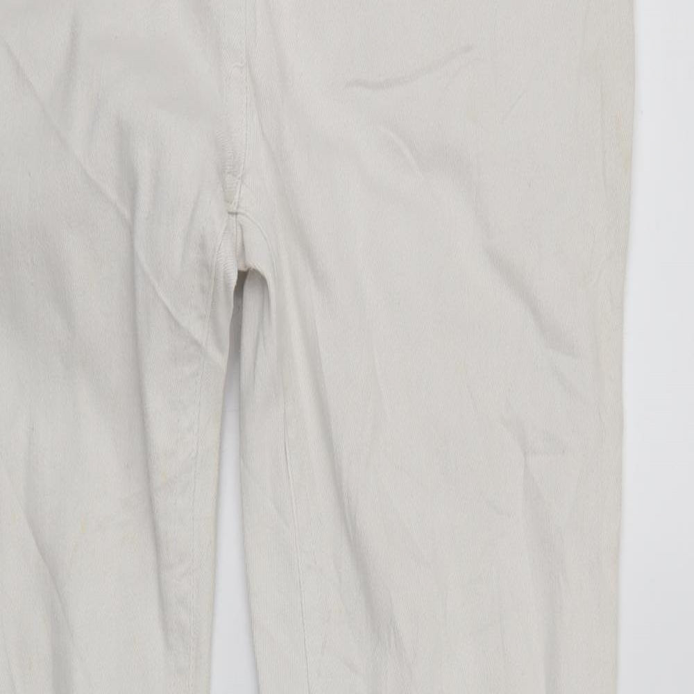 Moda Womens White  Denim Skinny Jeans Size 14 L27 in