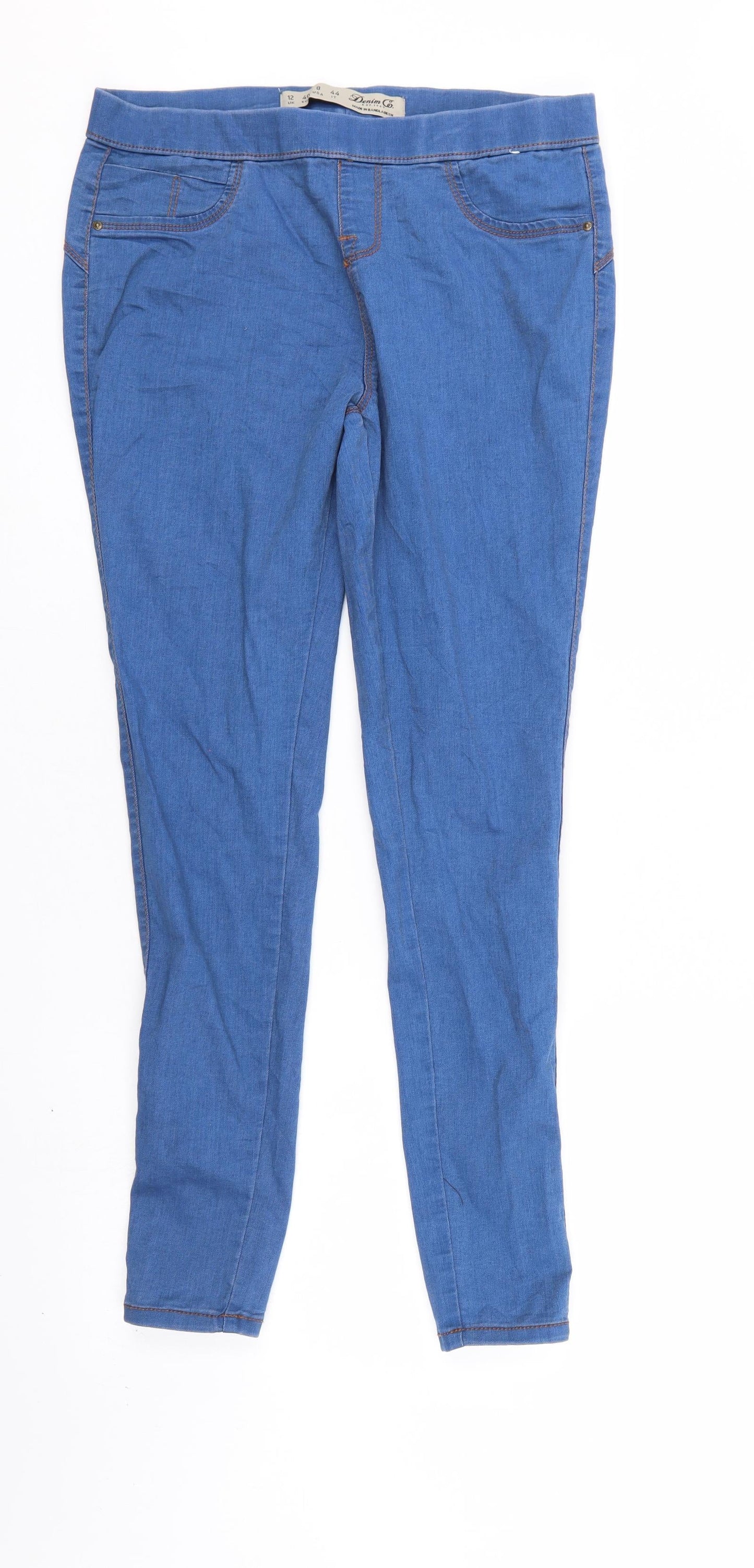 Denim & Co. Womens Blue  Denim Tapered Jeans Size 12 L28 in