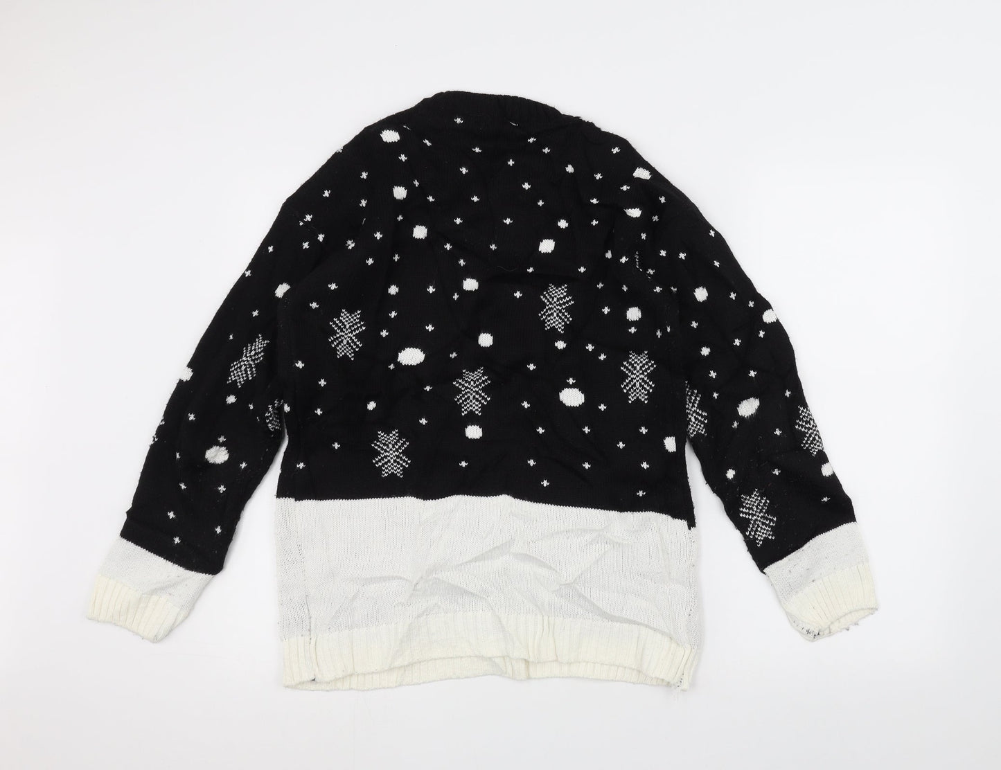 Preworn Mens Black  Knit Pullover Jumper Size S  - Christmas  Jumper