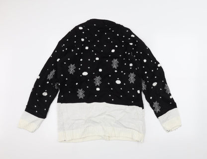 Preworn Mens Black  Knit Pullover Jumper Size S  - Christmas  Jumper