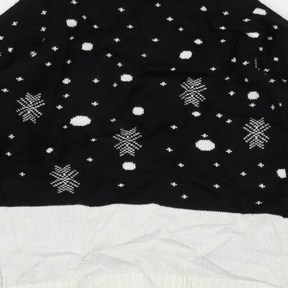 Preworn Mens Black  Knit Pullover Jumper Size S  - Christmas  Jumper