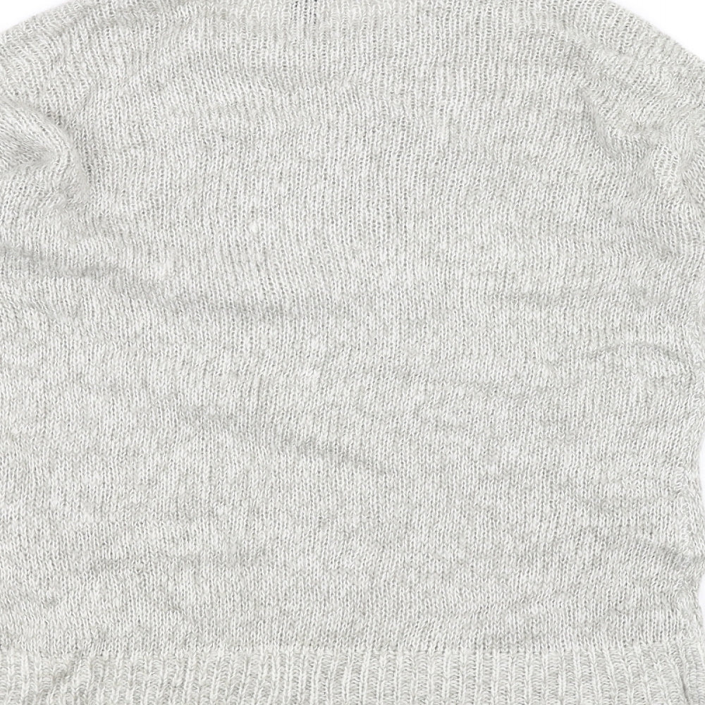 New Look Womens White  Knit Pullover Jumper Size S