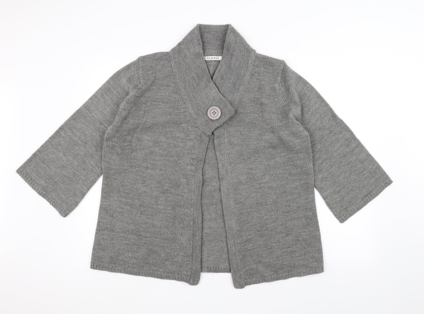 George Womens Grey  Knit Jacket Coatigan Size 18