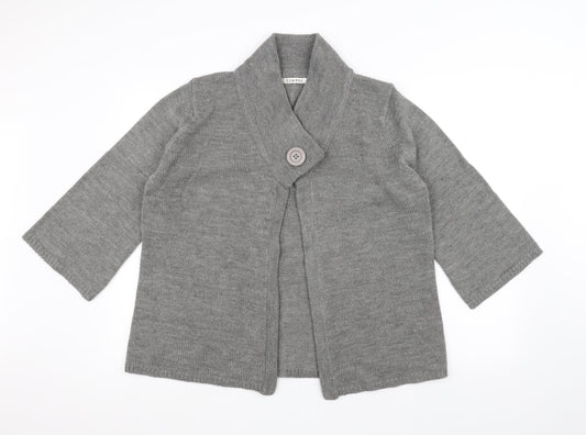 George Womens Grey  Knit Jacket Coatigan Size 18