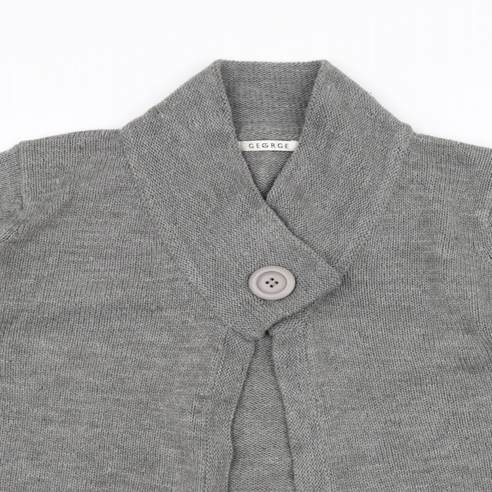 George Womens Grey  Knit Jacket Coatigan Size 18