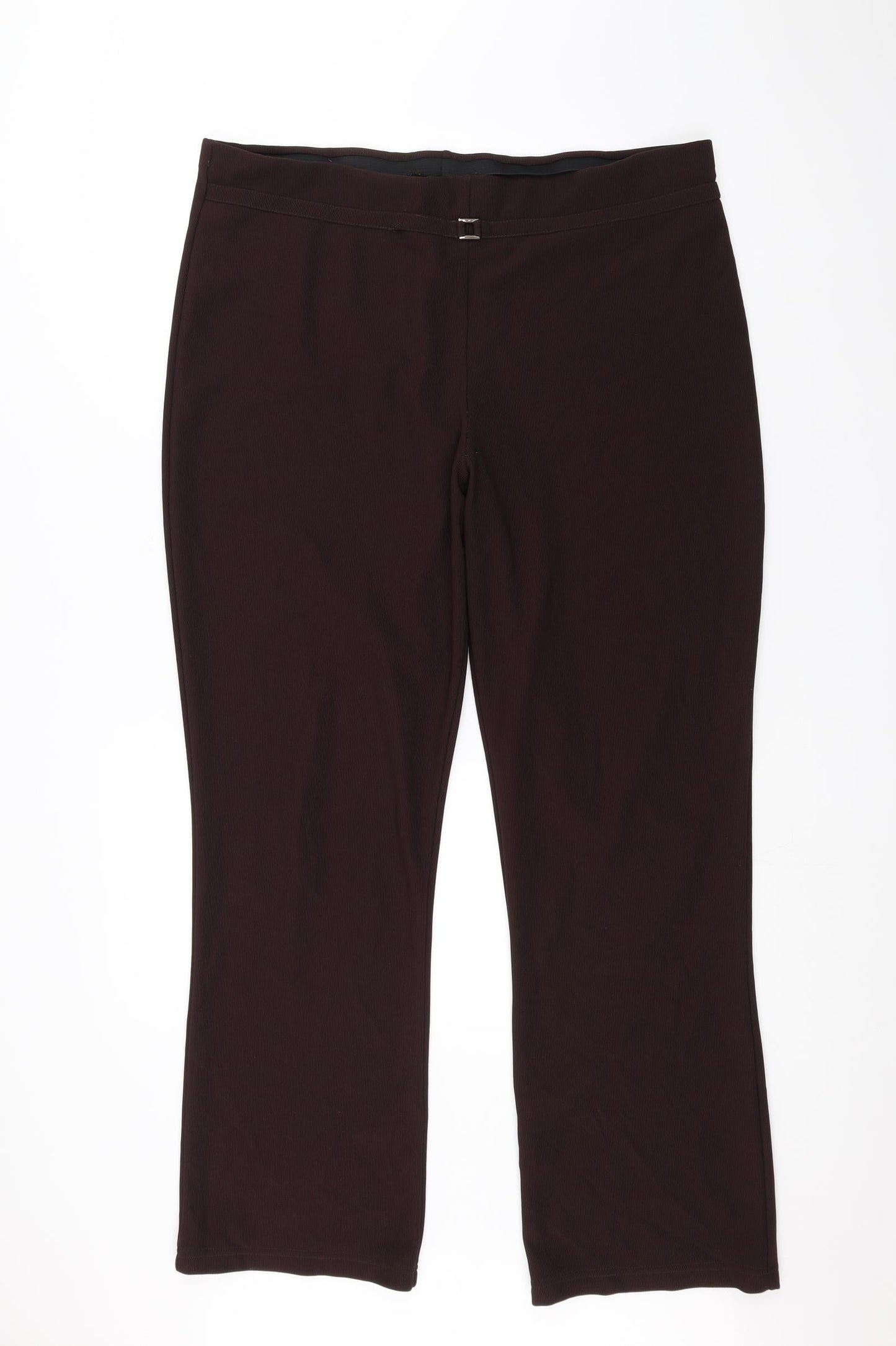 Womens UK Size 22 Preworn Regular Fit  Brown Trousers