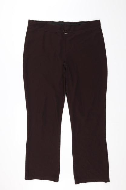 Womens UK Size 22 Preworn Regular Fit  Brown Trousers