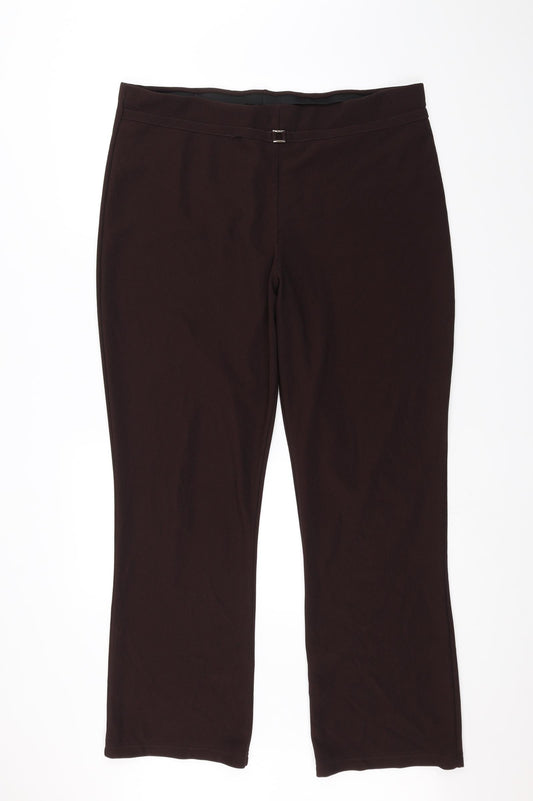 Womens UK Size 22 Preworn Regular Fit  Brown Trousers