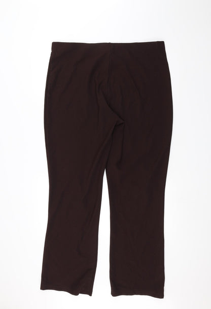 Womens UK Size 22 Preworn Regular Fit  Brown Trousers