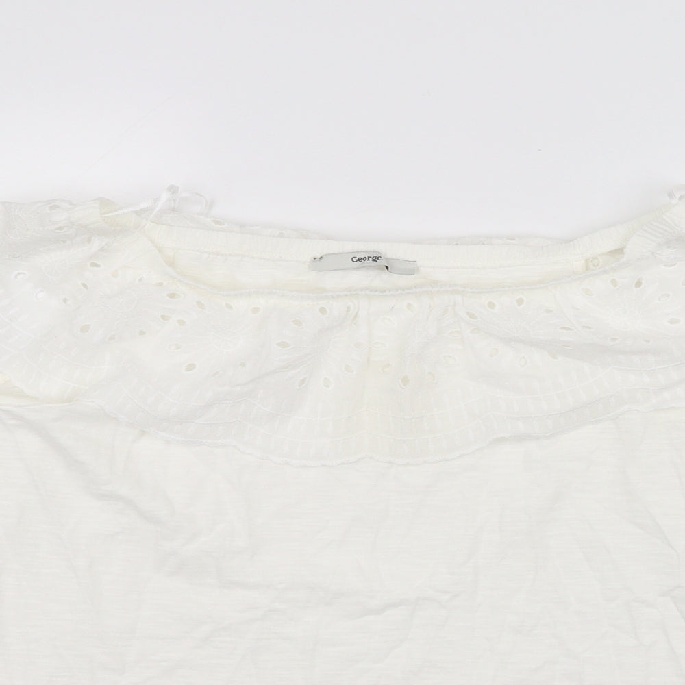 George Womens White   Basic T-Shirt Size 12