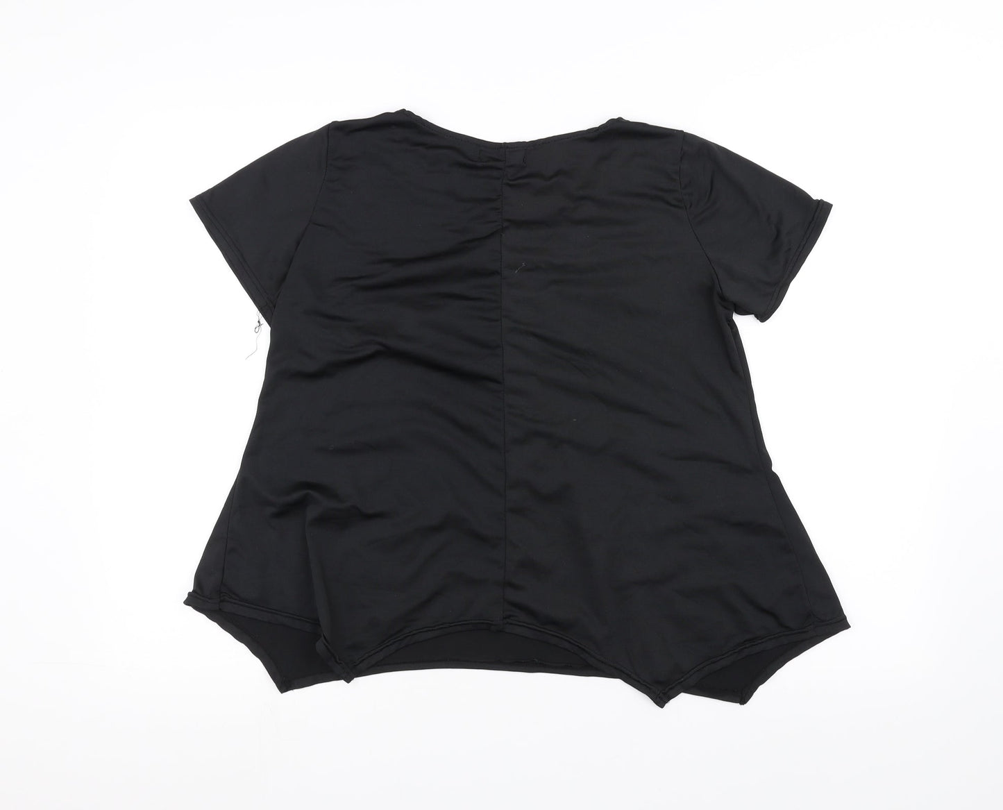 Womens UK Size 2XL Preworn Black Basic T-Shirt