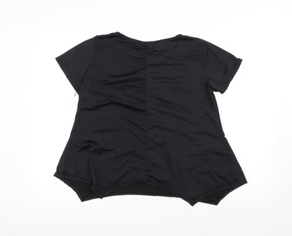 Womens UK Size 2XL Preworn Black Basic T-Shirt