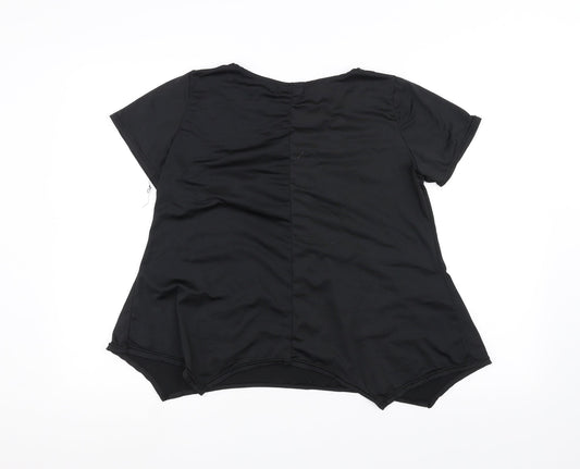 Womens UK Size 2XL Preworn Black Basic T-Shirt