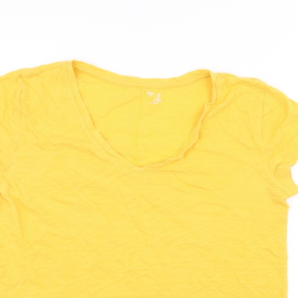 Womens UK Size S Gap Yellow Basic T-Shirt