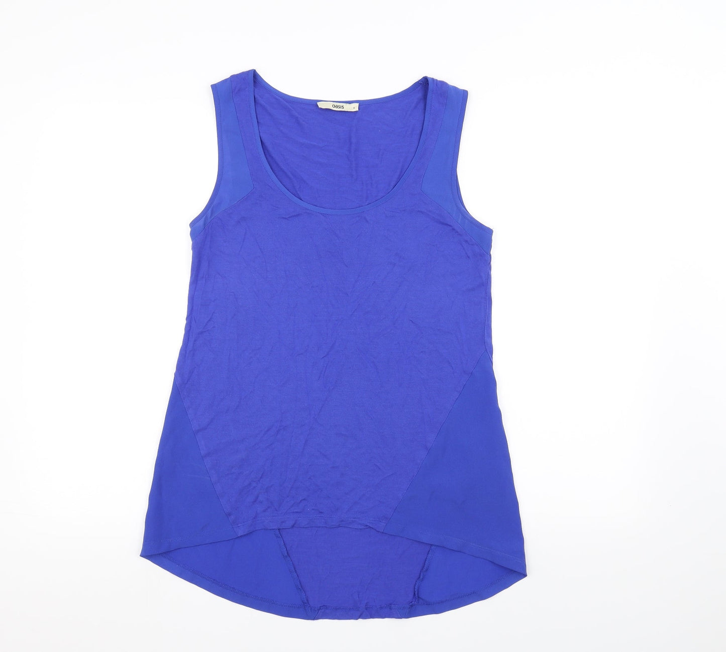 Womens UK Size S Oasis Blue Basic Tank