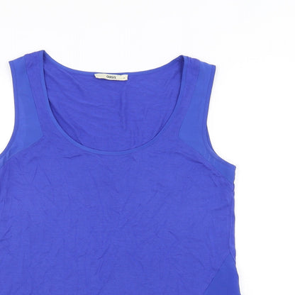 Womens UK Size S Oasis Blue Basic Tank