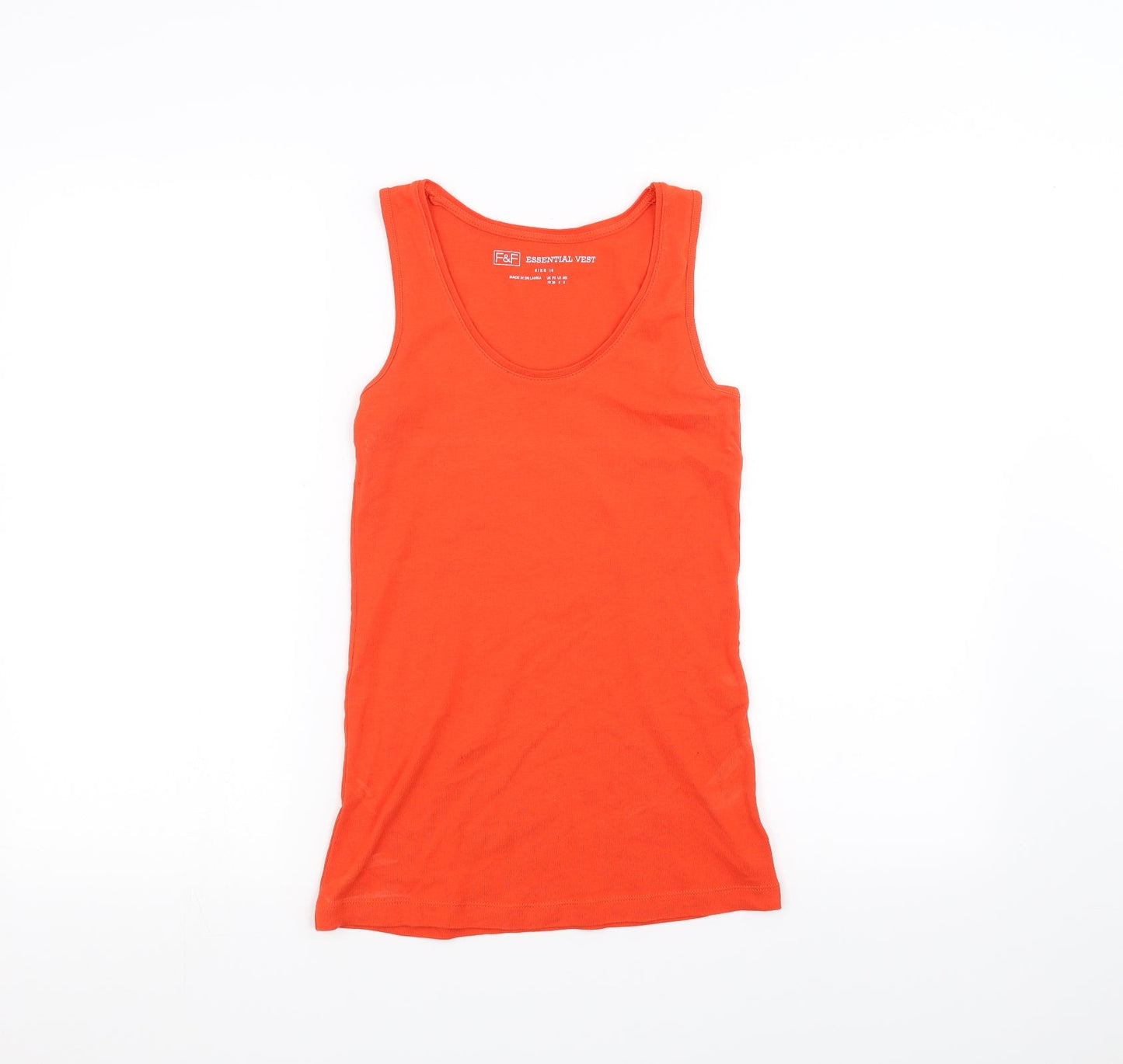 F&F Womens Orange   Basic Tank Size 10
