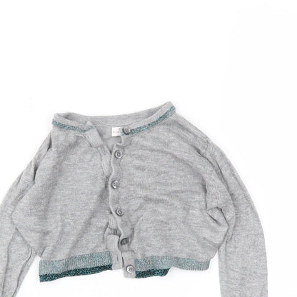 NEXT Girls Grey   Cardigan Jumper Size 3 Years